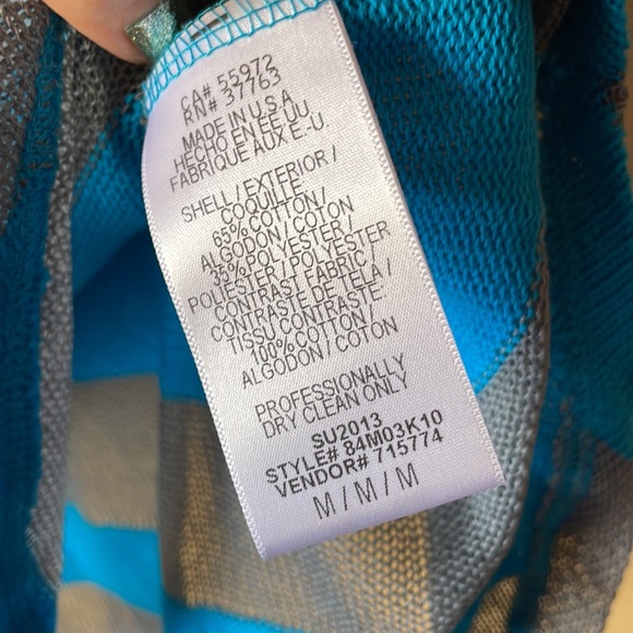 C&C CALIFORNIA bright blue & gray striped sweater tank top SzM NWT - Picture 4 of 6